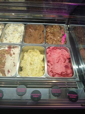 Four vegan flavours at Monella Gelato in Newcastle