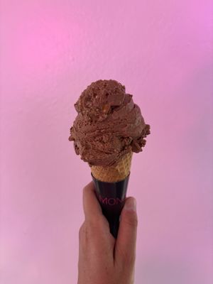 Choc peanut butter cookie dough   at Monella Gelato in Newcastle