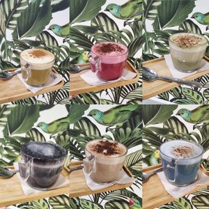 Vegan lattes  at Leben in Viladecans