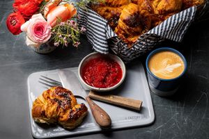 Vegan Brioche  at FACTORY GIRL Restaurant. in Amsterdam