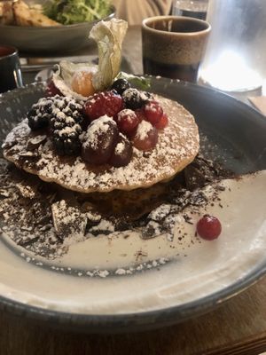 Tahini & Banana Pancakes   at FACTORY GIRL Restaurant. in Amsterdam