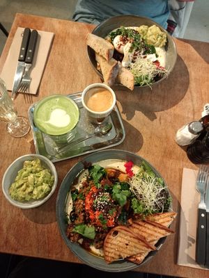 Mom and dad vegan at FACTORY GIRL Restaurant. in Amsterdam