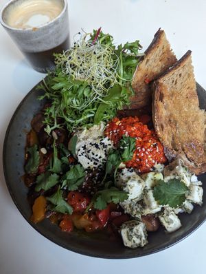 Vegan shakshuka at FACTORY GIRL Restaurant. in Amsterdam