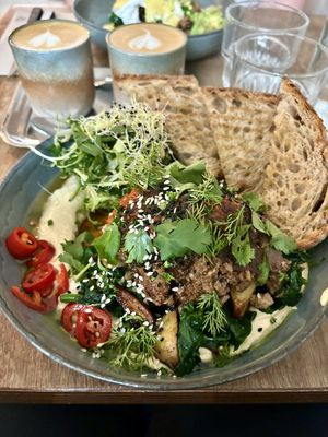 Turk Dad and flat white   at FACTORY GIRL Restaurant. in Amsterdam