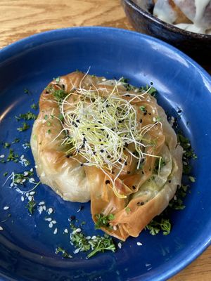 Vegan borek  at FACTORY GIRL Restaurant. in Amsterdam