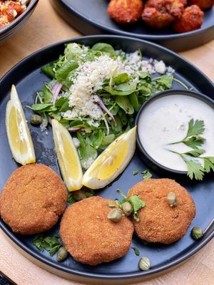 Jackfruit Crab Cakes at Beyond Sushi - Upper East Side in New York City