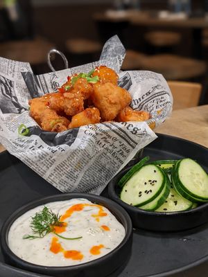 Cauliflower chic'n with sweet and sour sauce at Beyond Sushi - Upper East Side in New York City