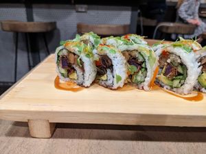 Mushroom sushi roll at Beyond Sushi - Upper East Side in New York City