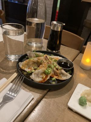 Beef dumplings   at Beyond Sushi - Upper East Side in New York City