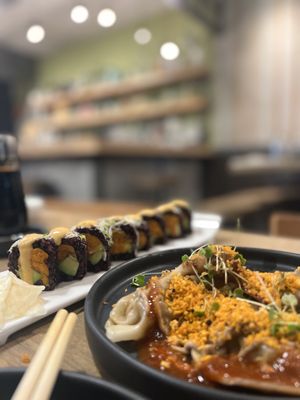 Sweet tree and shiitake dumplings   at Beyond Sushi - Upper East Side in New York City