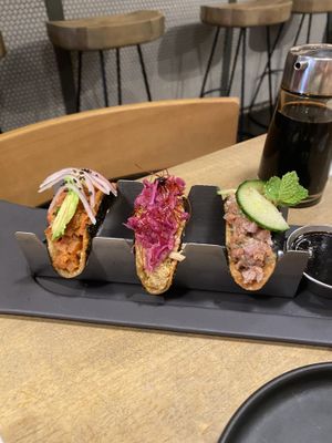 Nori taco sampler  at Beyond Sushi - Upper East Side in New York City