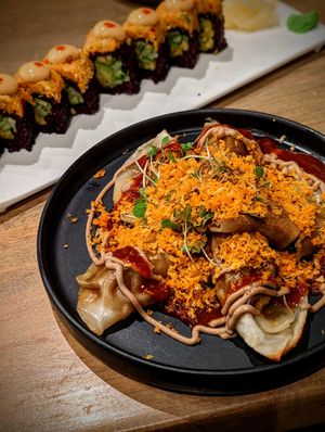 Shiitake Truffle Dumplings at Beyond Sushi - Upper East Side in New York City