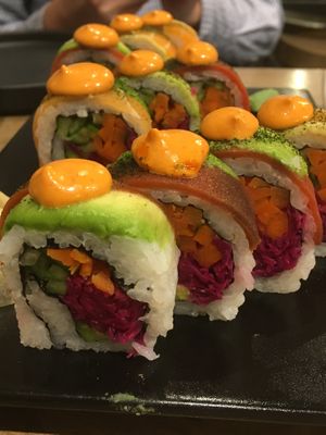 Rainbows rolls  at Beyond Sushi - Upper East Side in New York City