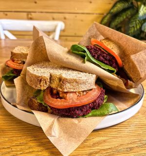 Vegan homemade sandwiches - togo at BioWelten BistroCafé & Organic Supermarket in Immenstadt
