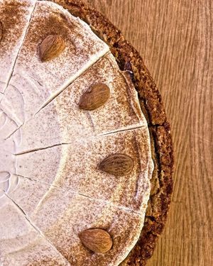 Homemade almond apple cinnamon pie at BioWelten BistroCafé & Organic Supermarket in Immenstadt