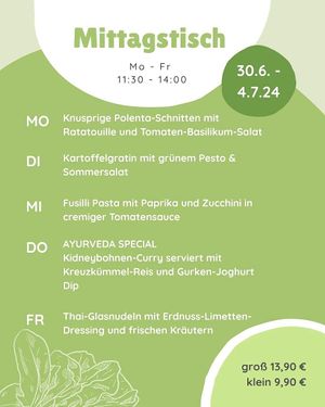 Täglich wechselnde Mittagsgerichte🍀👌 at BioWelten BistroCafé & Organic Supermarket in Immenstadt