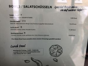 Chicken and cheese as vegan options but hummus vegetarian?  at Vierzehn in Loerrach