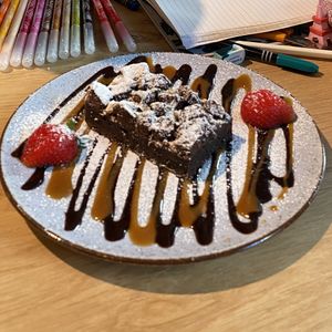 And some amazing brownie for the kids :) at Vierzehn in Loerrach