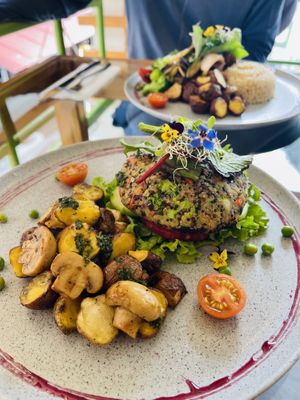 Quinoa burger (without bread)  at Green House in Aguas Calientes