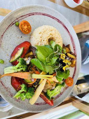 Vegetarian saltado  at Green House in Aguas Calientes