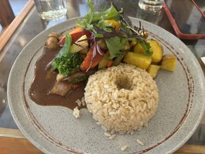 Peruvian saltado  at Green House in Aguas Calientes