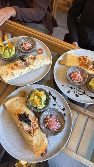 Vegan burritos   at Green House in Aguas Calientes