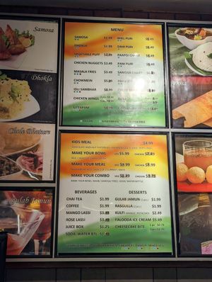 Menu at Shri Foods in Brookfield