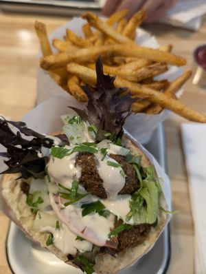 Old school falafel at Nura Hummus and Falafel in Portland