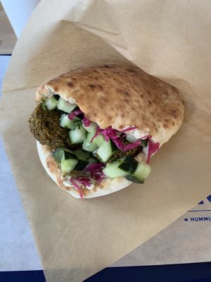 Falafel pocket at Nura Hummus and Falafel in Portland