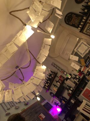 Notes left by happy customers inside the place    at Piccola Osteria in Arco