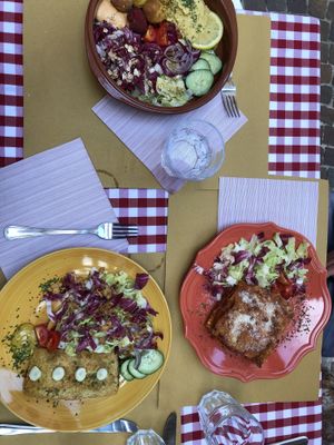 Falafel and Hummus, vegan Lasagne and vegan Knish   at Piccola Osteria in Arco