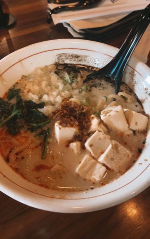 spicy creamy vegan ramen at JINYA Ramen Bar in Orlando