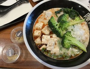 spicy creamy vegan ramen with broccoli added on   at JINYA Ramen Bar in Orlando