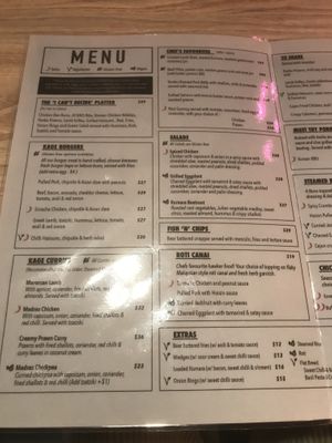 Menu  at Kage in New Lynn