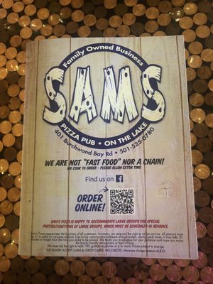 Cool bar top! at Sam's Pizza Pub in Hot Springs