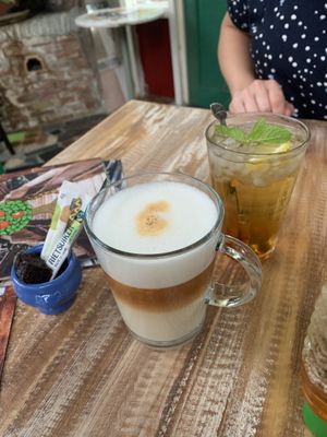 Tea macchiato and lemonade  at Het Paradijs in Enschede