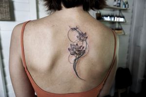 𝙄𝙂: 𝙣𝙖𝙩𝙚_𝙩𝙝𝙖𝙞𝙡𝙖𝙣𝙙 🌿 Ethereal lotus tattoo with fine linework - Baan Khagee Tattoo Chiang Mai, Thailand at Baan Khagee Tattoo in Chiang Mai