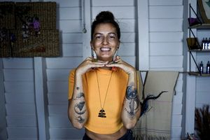 𝙄𝙂: 𝙣𝙖𝙩𝙚_𝙩𝙝𝙖𝙞𝙡𝙖𝙣𝙙 🌿 Monique with her Ethereal blackwork nature tattoo and fine line Egyptian goddess tattoo 🌸 - Baan Khagee Tattoo Chiang Mai, Thailand at Baan Khagee Tattoo in Chiang Mai