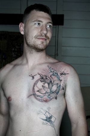 𝙄𝙂: 𝙣𝙖𝙩𝙚_𝙩𝙝𝙖𝙞𝙡𝙖𝙣𝙙 🌿 Naga tattoo on Mike done by Nate, tattooist in Chiang Mai at Baan Khagee, Thailand at Baan Khagee Tattoo in Chiang Mai