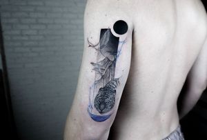 𝙄𝙂: 𝙣𝙖𝙩𝙚_𝙩𝙝𝙖𝙞𝙡𝙖𝙣𝙙 🌿 ลายสักเสือและธรามชาติ แนวgeometric ร้านสักเชียงใหม่ at Baan Khagee Tattoo in Chiang Mai