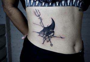 𝙄𝙂: 𝙣𝙖𝙩𝙚_𝙩𝙝𝙖𝙞𝙡𝙖𝙣𝙙 🌿ลายสักปลากระเบน แนว blackwork ร้านสักเชียงใหม่ at Baan Khagee Tattoo in Chiang Mai