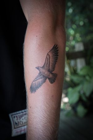 𝙄𝙂: 𝙣𝙖𝙩𝙚_𝙩𝙝𝙖𝙞𝙡𝙖𝙣𝙙 🌿 Blackwork eagle tattoo by Baan Khagee Tattoo studio in Chiang Mai, Thailand at Baan Khagee Tattoo in Chiang Mai