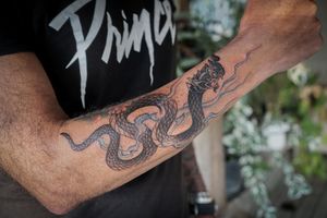 𝙄𝙂: 𝙣𝙖𝙩𝙚_𝙩𝙝𝙖𝙞𝙡𝙖𝙣𝙙 🍃 Thai Naga tattoo by Thai tattooist in Chiang Mai, Thailand at Baan Khagee Tattoo in Chiang Mai