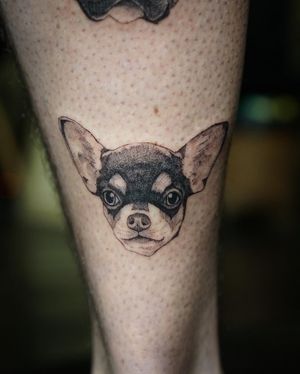 𝙄𝙂: 𝙣𝙖𝙩𝙚_𝙩𝙝𝙖𝙞𝙡𝙖𝙣𝙙 🍃 Portrait dog face tattoo by Baan Khagee Tattoo Chiang Mai, Thailand at Baan Khagee Tattoo in Chiang Mai