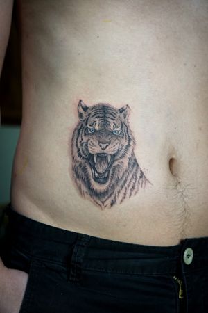 𝙄𝙂: 𝙣𝙖𝙩𝙚_𝙩𝙝𝙖𝙞𝙡𝙖𝙣𝙙 🍃 Realistic tiger tattoo by Baan Khagee Tattoo Chiang Mai, Thailand at Baan Khagee Tattoo in Chiang Mai