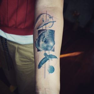 𝙄𝙂: 𝙣𝙖𝙩𝙚_𝙩𝙝𝙖𝙞𝙡𝙖𝙣𝙙 🌿 Blue animal tattoo with fine linework - Baan Khagee Tattoo Chiang Mai, Thailand at Baan Khagee Tattoo in Chiang Mai