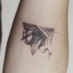 𝙄𝙂: 𝙣𝙖𝙩𝙚_𝙩𝙝𝙖𝙞𝙡𝙖𝙣𝙙 🌿 Minimal triangle with leaves tattoo - Baan Khagee Tattoo Chiang Mai, Thailand at Baan Khagee Tattoo in Chiang Mai