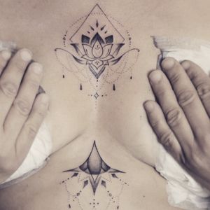 𝙄𝙂: 𝙣𝙖𝙩𝙚_𝙩𝙝𝙖𝙞𝙡𝙖𝙣𝙙 🌿 Ornamental fine line lotus tattoo at Baan Khagee Tattoo Chiang Mai, Thailand at Baan Khagee Tattoo in Chiang Mai