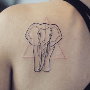 𝙄𝙂: 𝙣𝙖𝙩𝙚_𝙩𝙝𝙖𝙞𝙡𝙖𝙣𝙙 🌿 Single line elephant tattoo at Baan Khagee Tattoo Chiang Mai, Thailand at Baan Khagee Tattoo in Chiang Mai