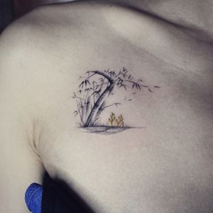 𝙄𝙂: 𝙣𝙖𝙩𝙚_𝙩𝙝𝙖𝙞𝙡𝙖𝙣𝙙 🌿 Minimal bamboo tattoo - Baan Khagee Tattoo Chiang Mai, Thailand at Baan Khagee Tattoo in Chiang Mai